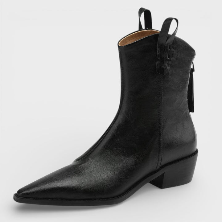 Botines Cowboy Piel Mujer Cremallera Trasera