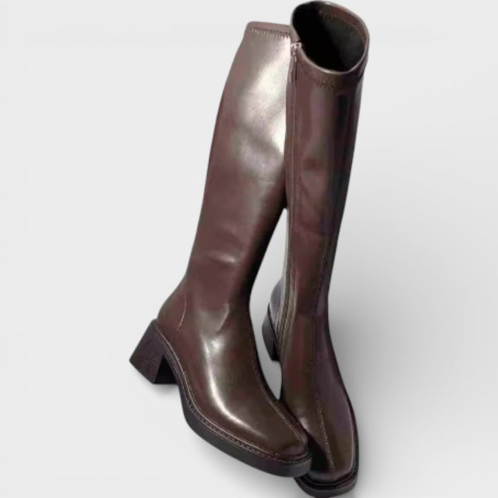 Botas Altas Vintage Tacón Grueso