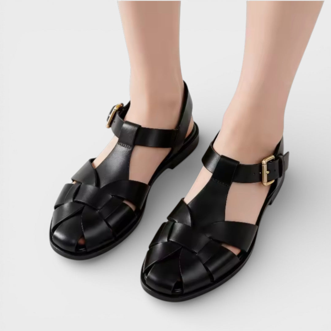 Sandalias Planas Mujer Hebilla Tobillo