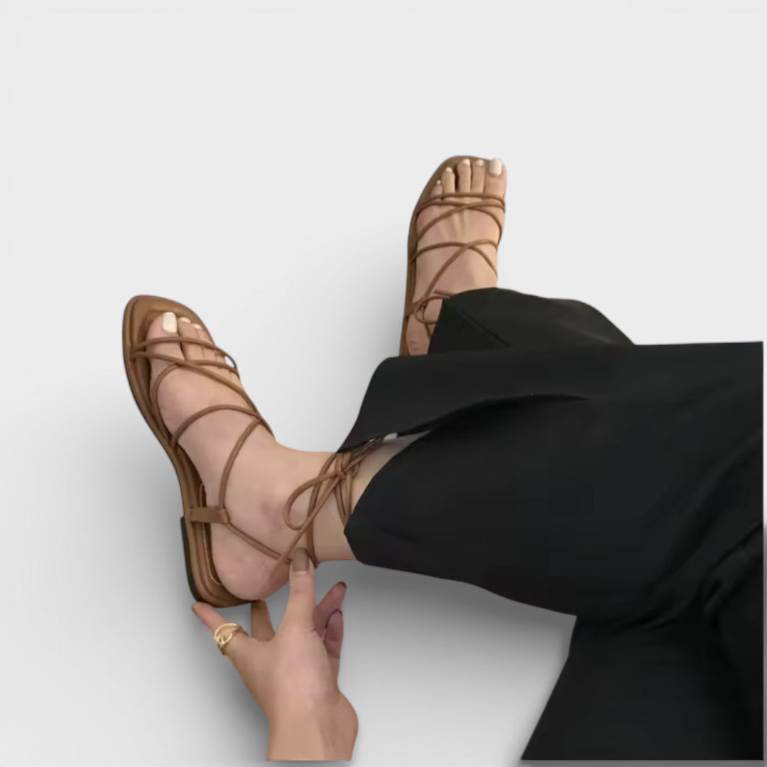 Sandalias Tiras Mujer Punta Cuadrada