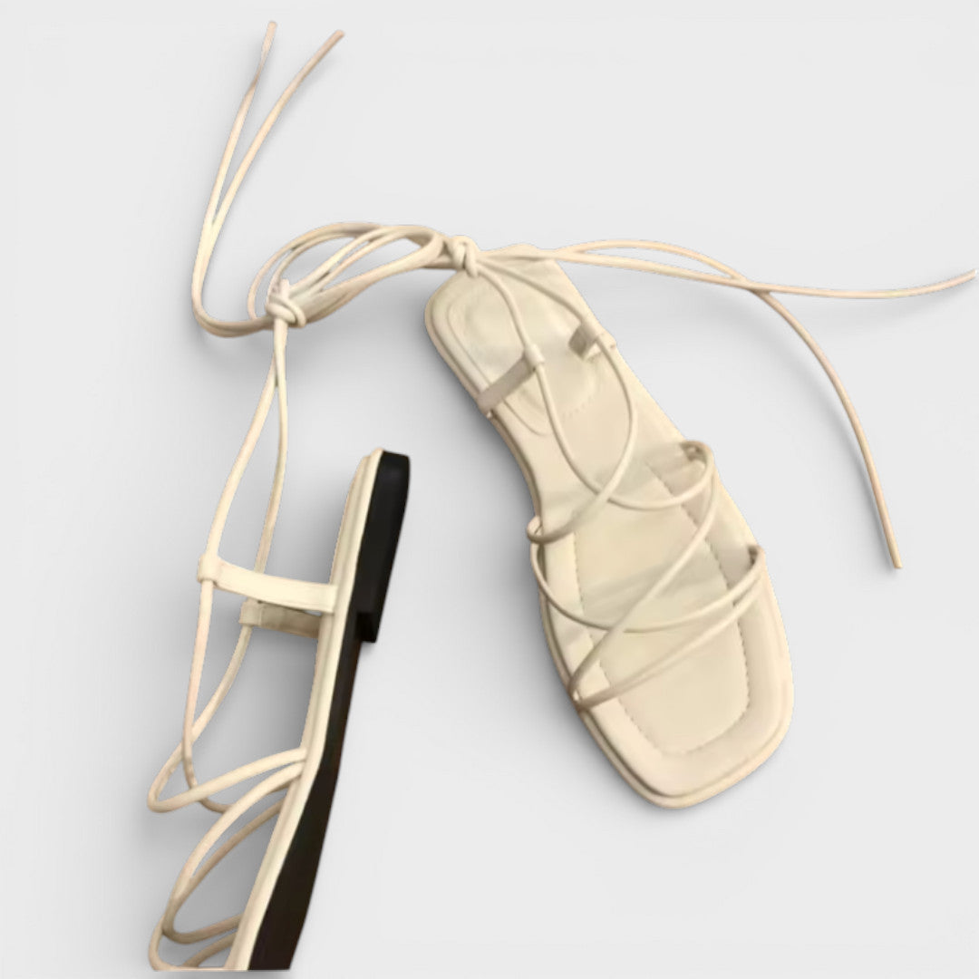 Sandalias Tiras Mujer Punta Cuadrada