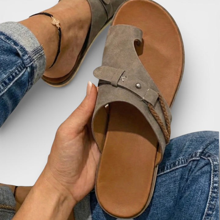 Sandalias Planas Mujer Dedo Tiras