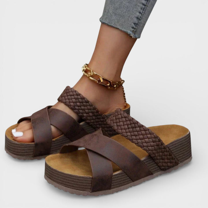 Sandalias Plataforma Mujer Tiras Trenzadas