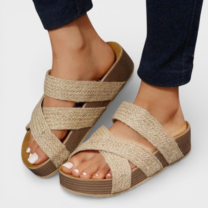 Sandalias Plataforma Mujer Tiras Trenzadas