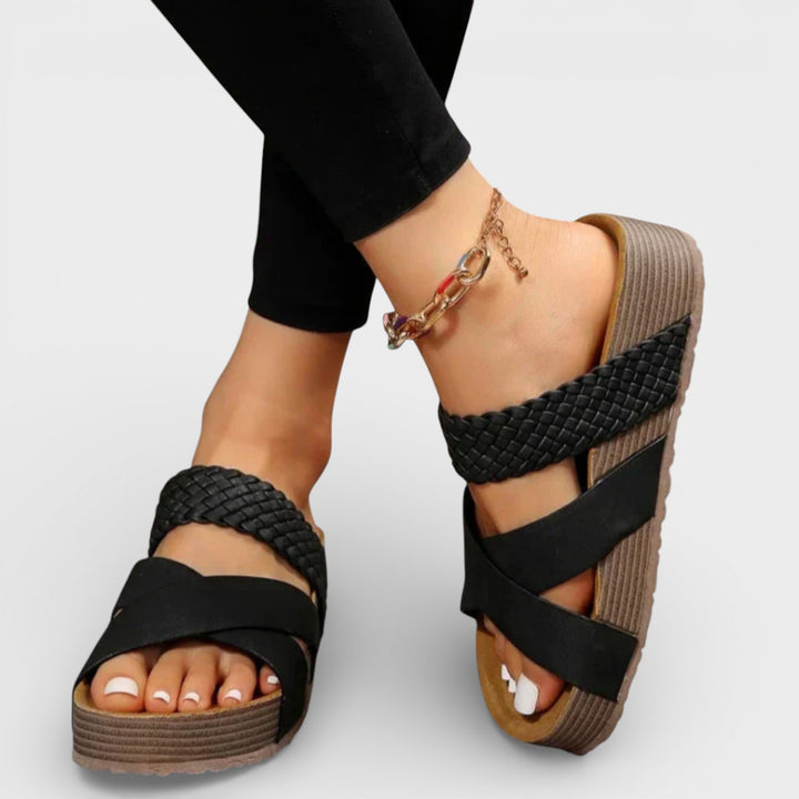 Sandalias Plataforma Mujer Tiras Trenzadas