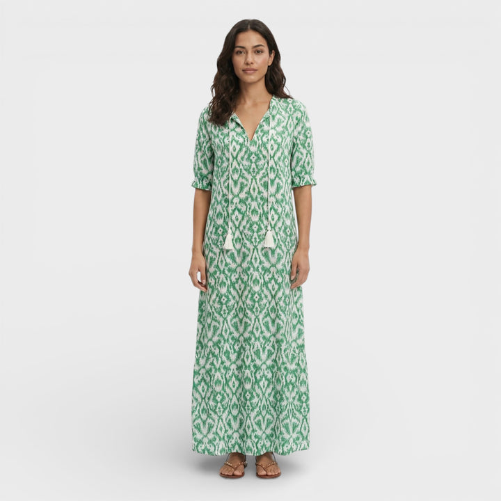 Vestido Maxi Boho Escote Pico