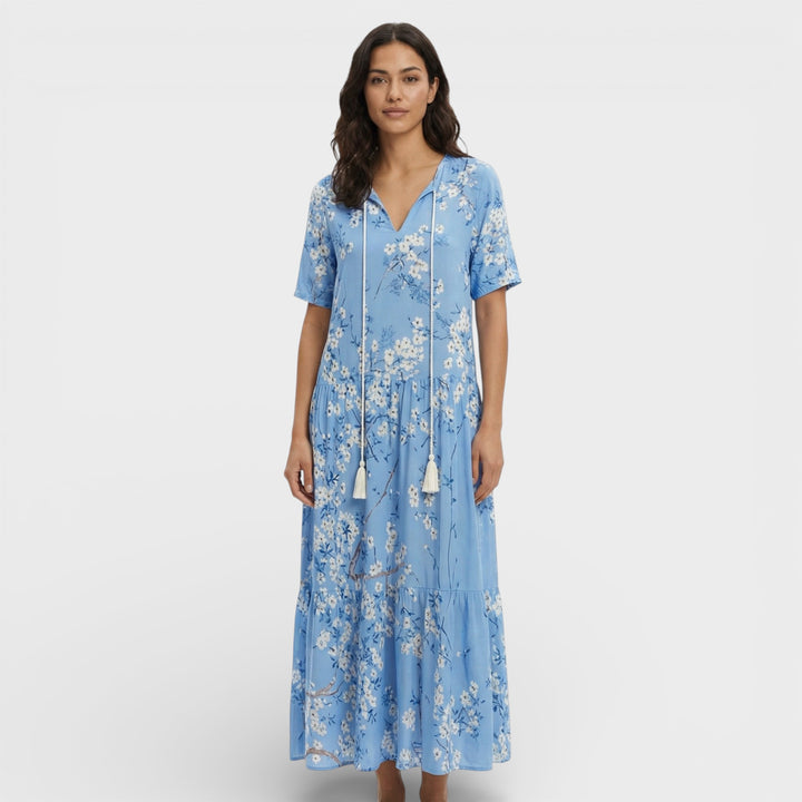 Vestido Maxi Boho Escote Pico