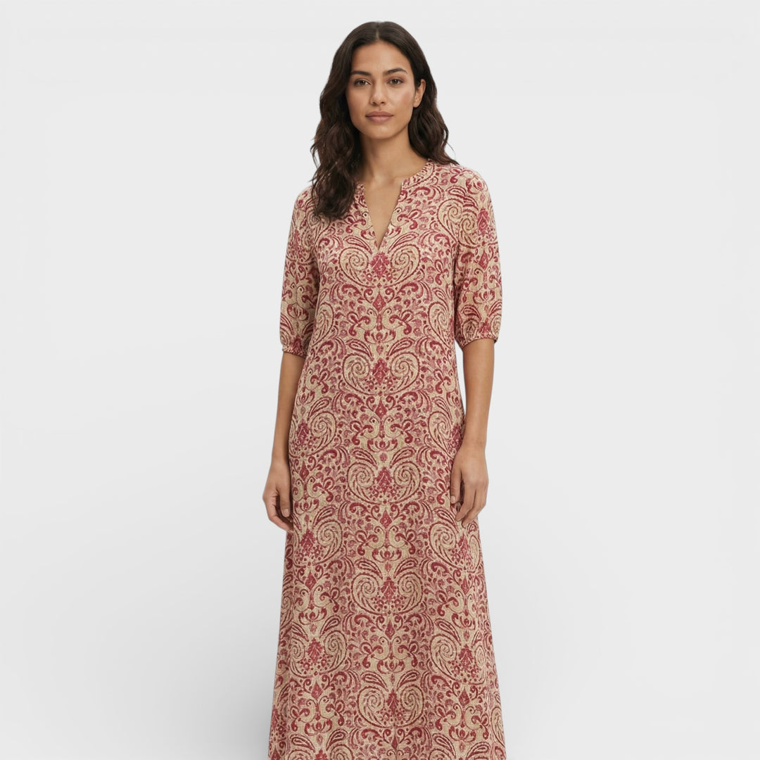 Vestido Maxi Boho Escote Pico