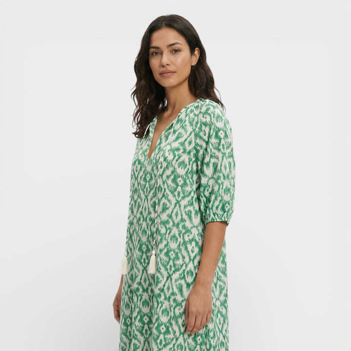 Vestido Maxi Boho Escote Pico