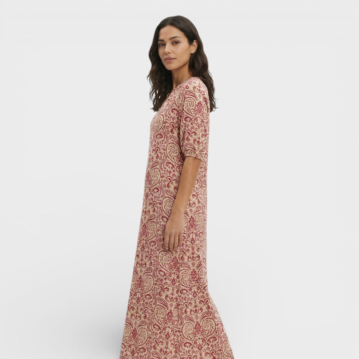 Vestido Maxi Boho Escote Pico