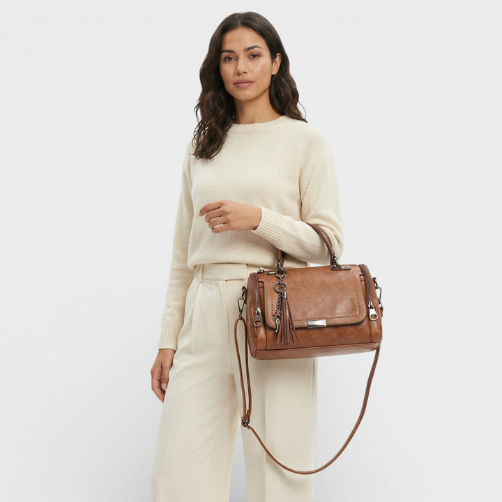 Bolso de Hombro con Borlas Mujer