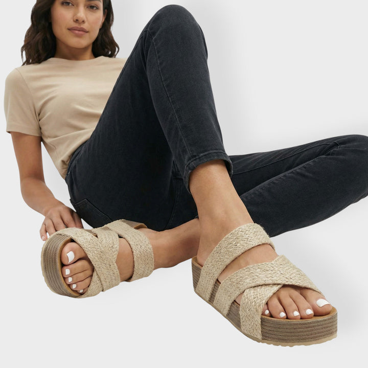 Sandalias Plataforma Mujer Tiras Trenzadas