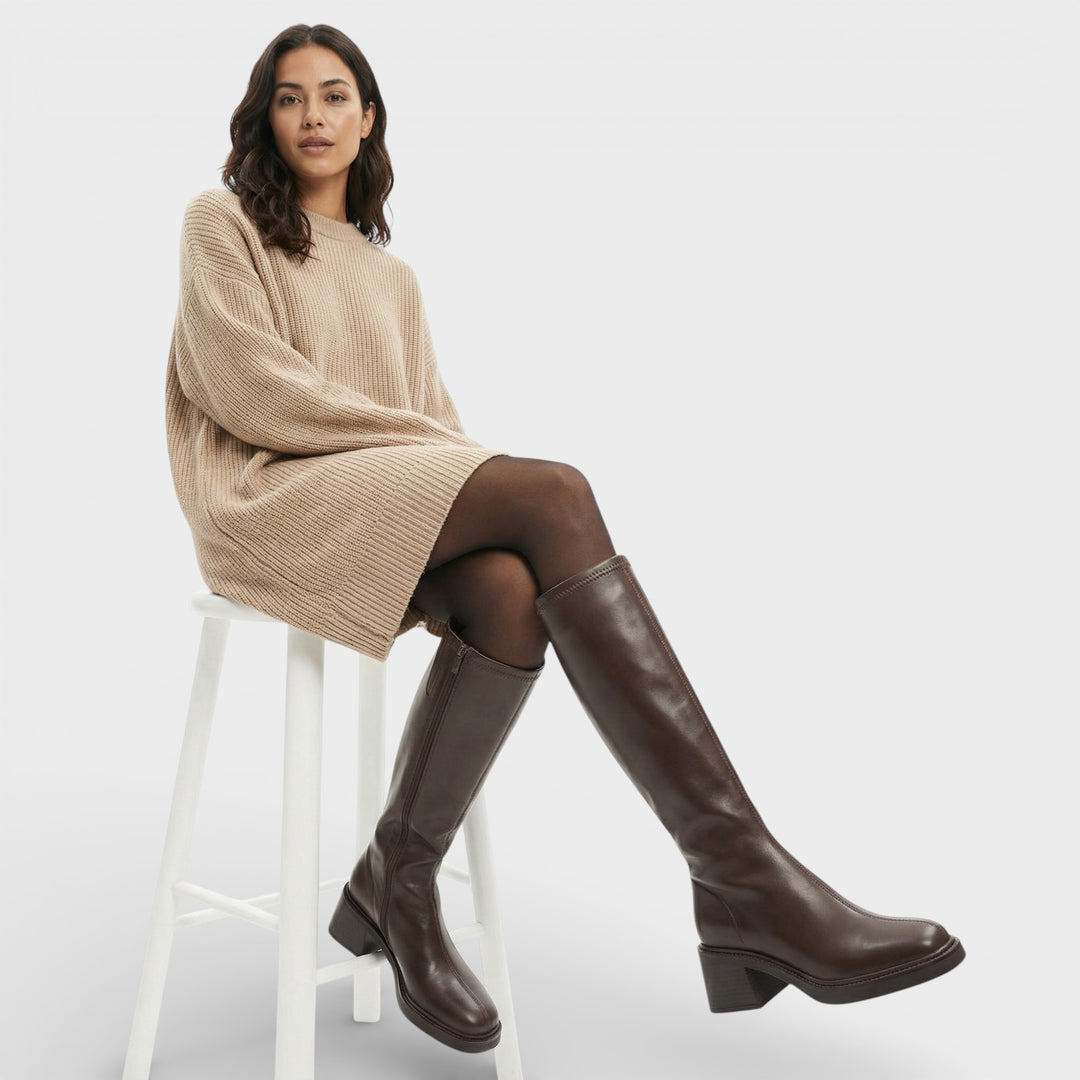 Botas Altas Vintage Tacón Grueso