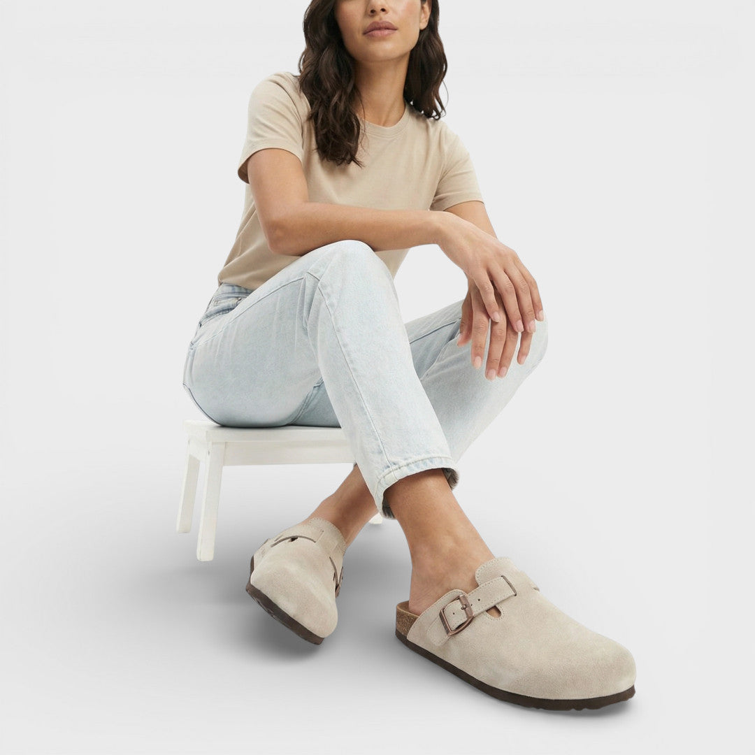 Zuecos Mujer Suela Corcho Hebilla