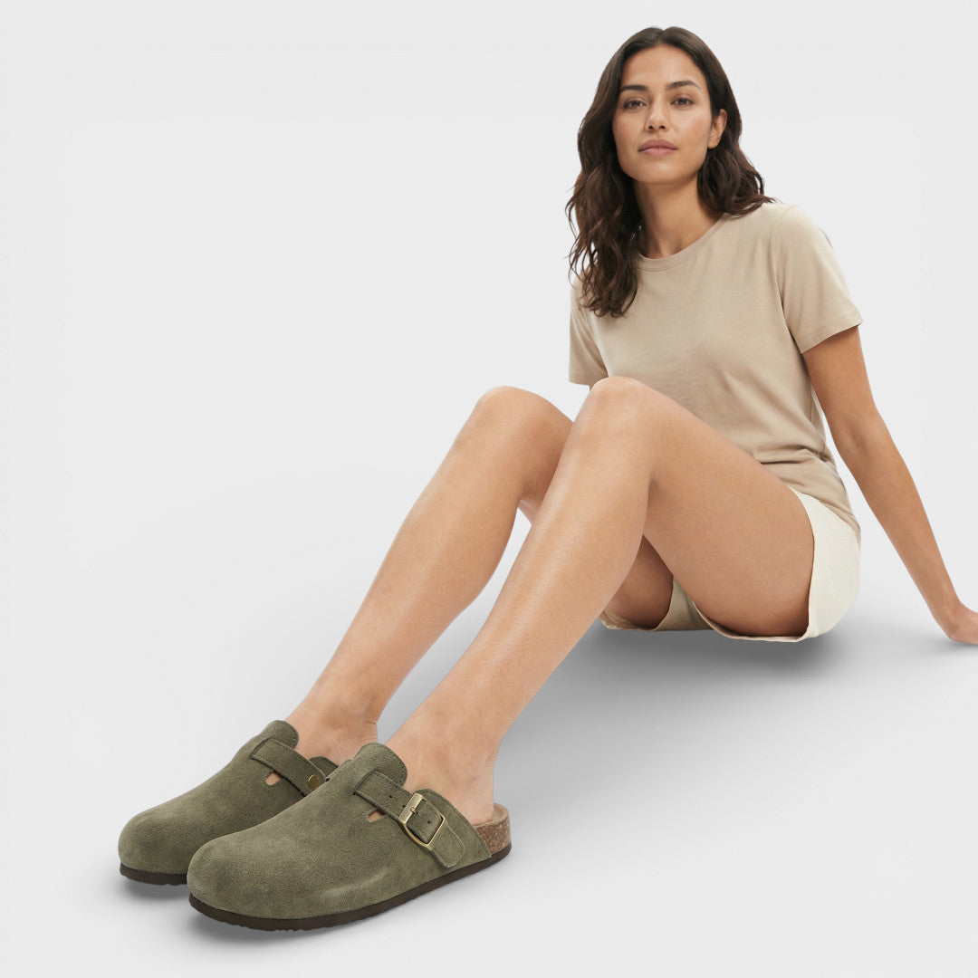 Zuecos Mujer Suela Corcho Hebilla