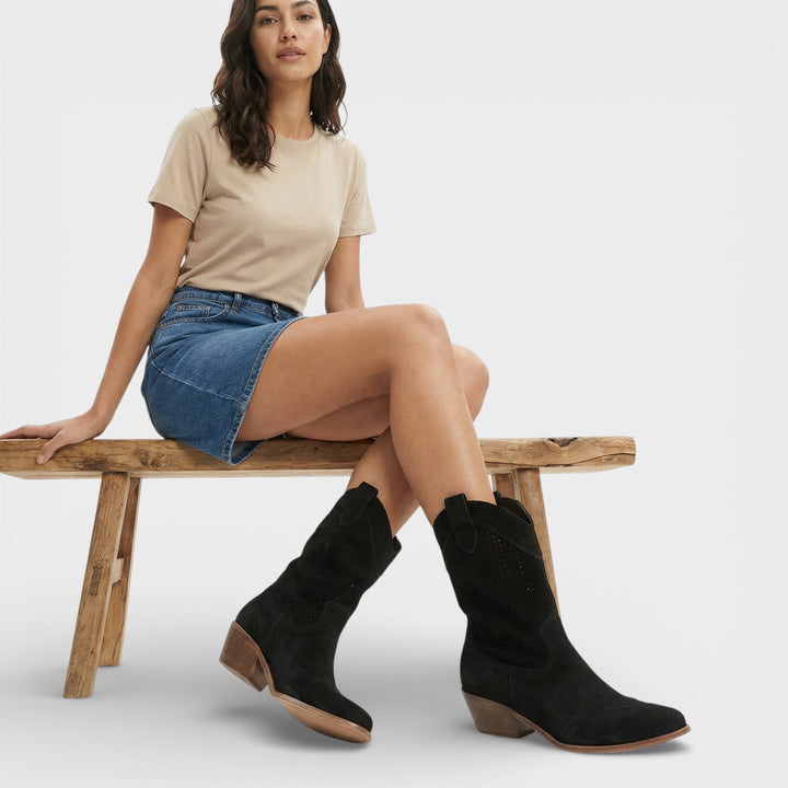 Botas Cowboy Mujer Cremallera Lateral