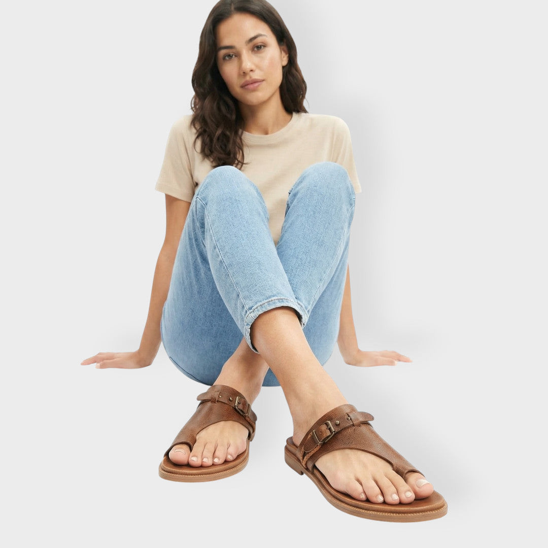 Sandalias Planas Mujer Dedo Tiras