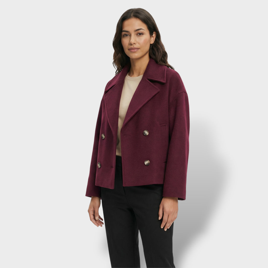 Abrigo Corto De Lana Doble Botonadura