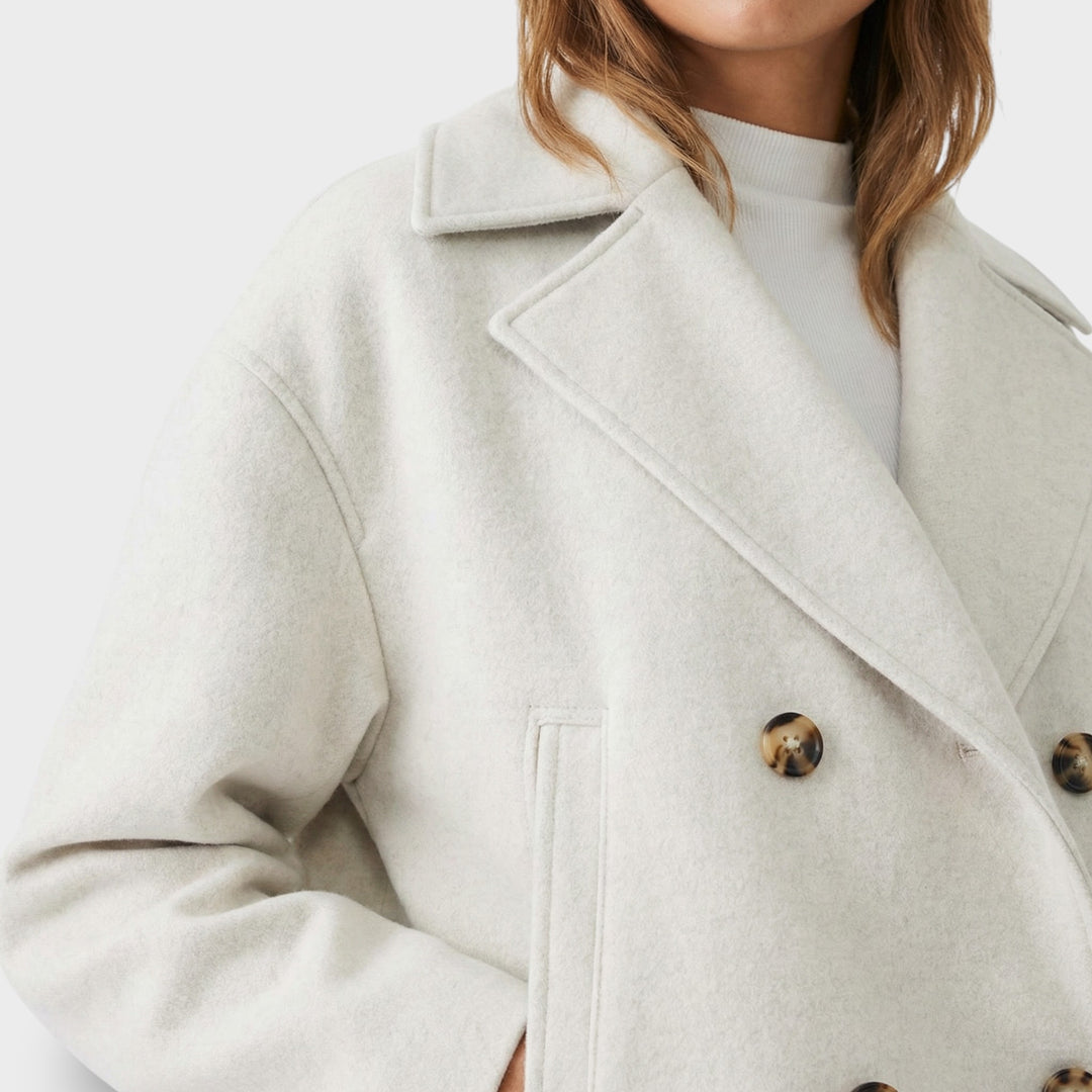 Abrigo Corto De Lana Doble Botonadura