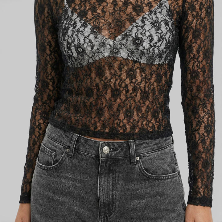Top Encaje Transparente Mujer
