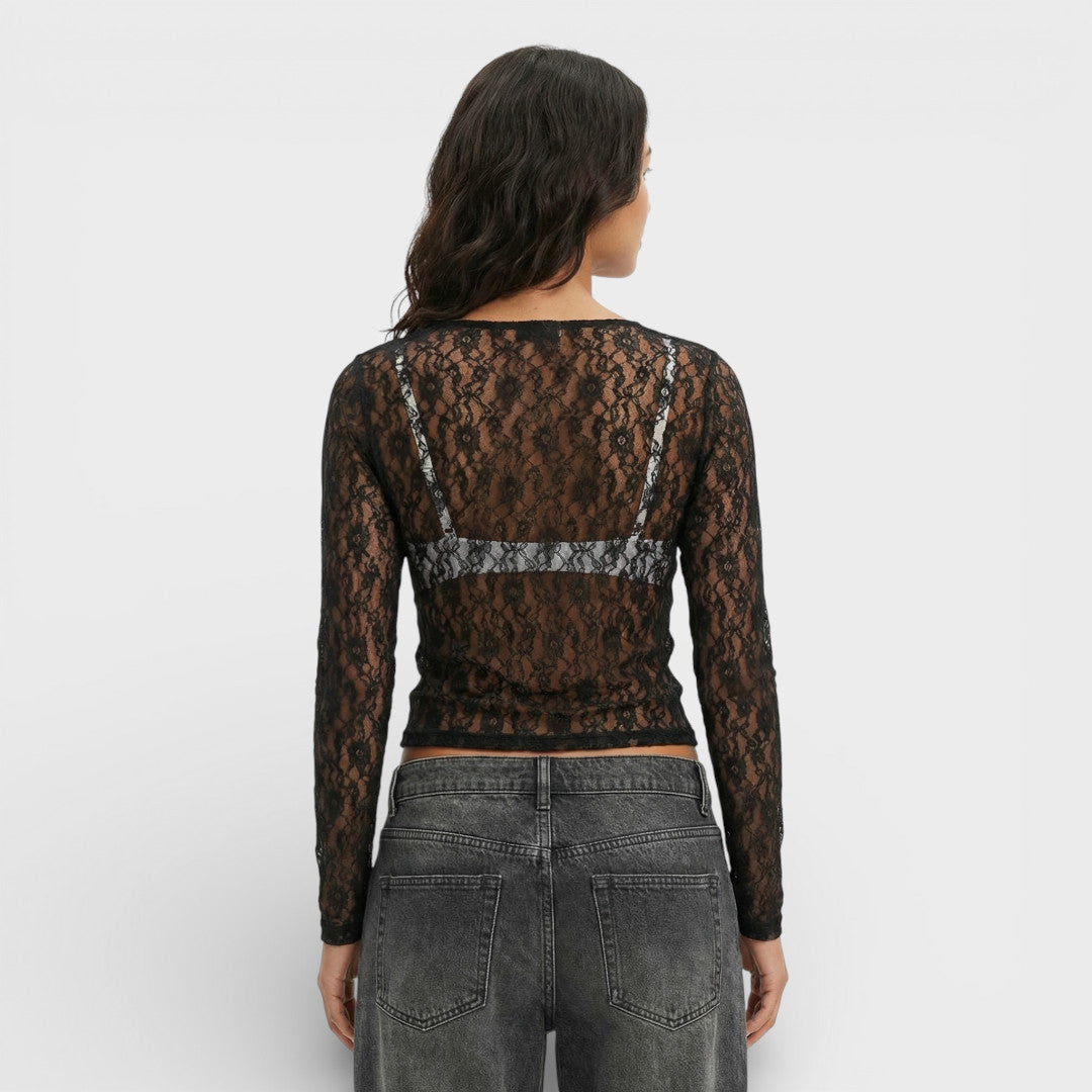 Top Encaje Transparente Mujer