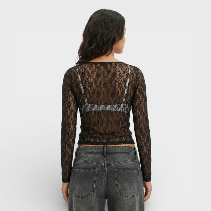 Top Encaje Transparente Mujer