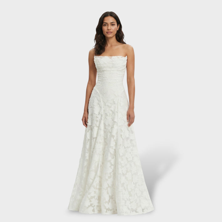 Vestido Fiesta Largo Espalda Abierta Floral