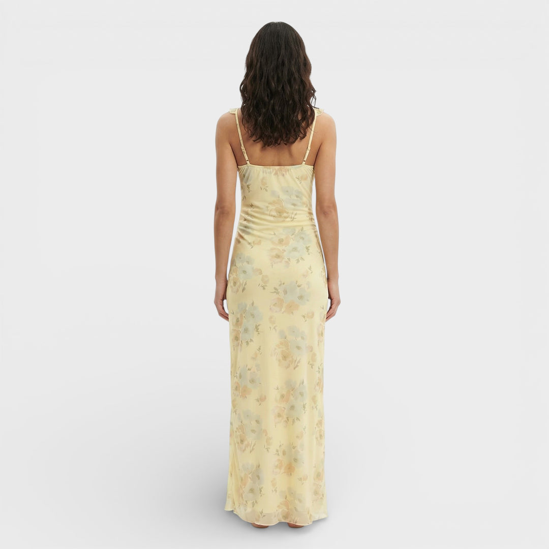 Vestido Maxi Floral Espalda Abierta