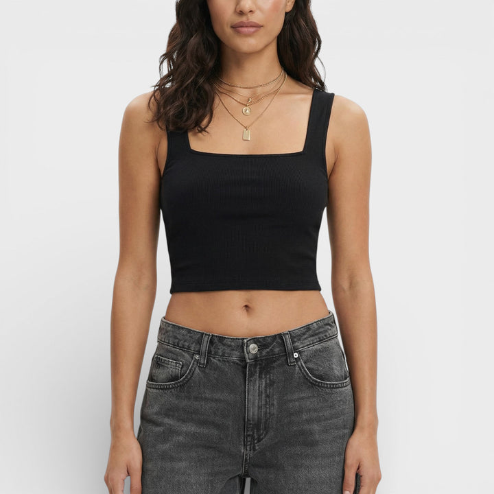 Top Corto Cuello Cuadrado Mujer