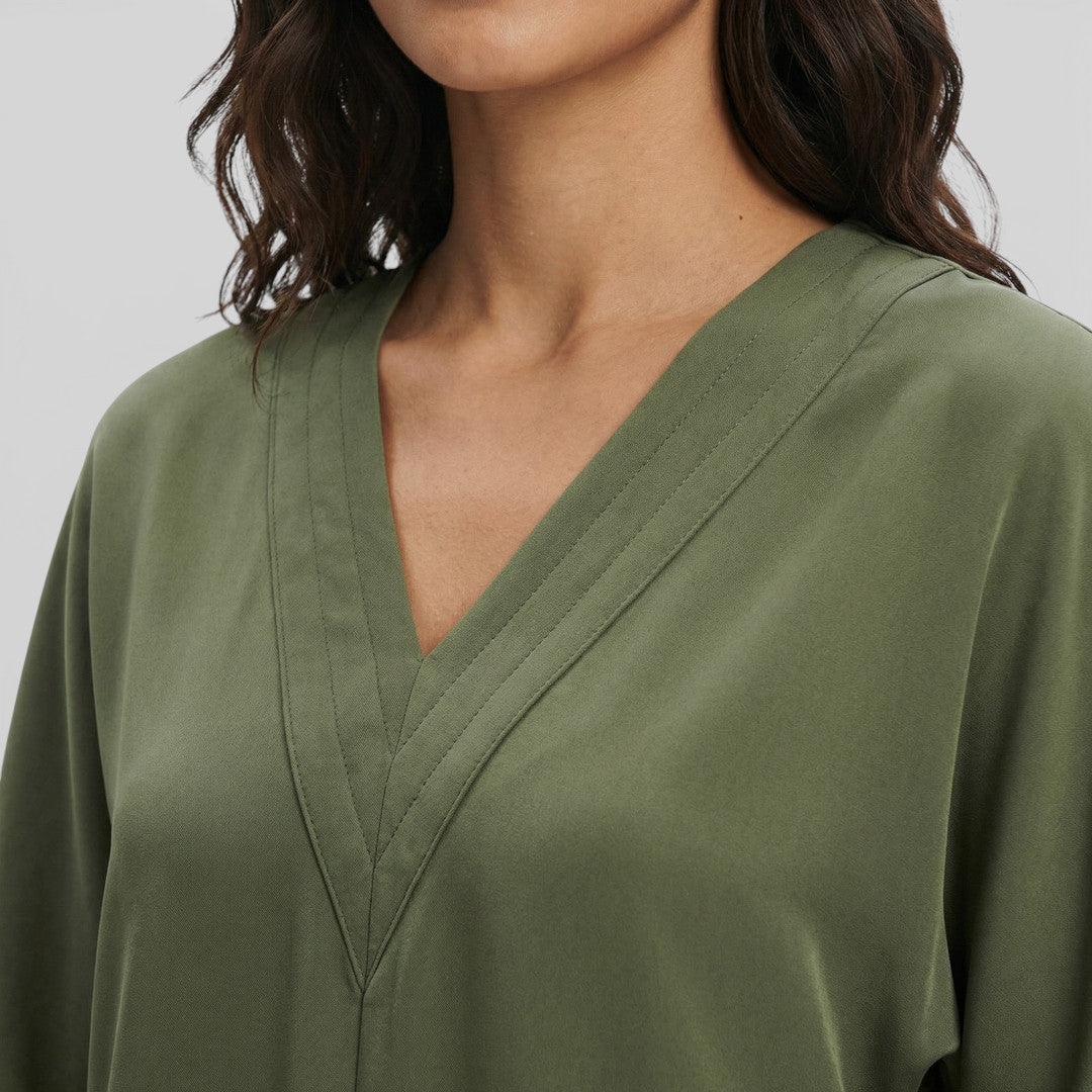 Vestido Elegante Mangas Abertas Mujer