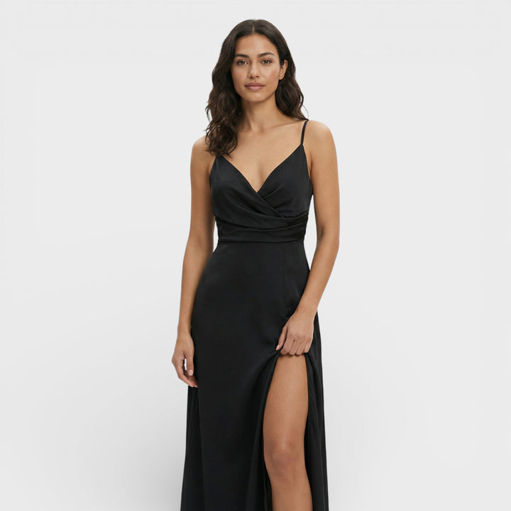 Vestido Maxi Cruzado Con Abertura