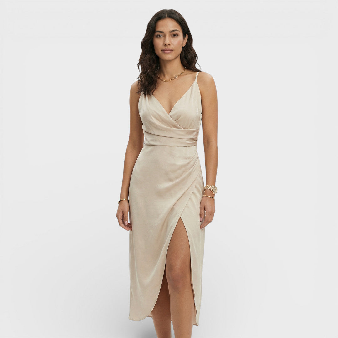 Vestido Maxi Cruzado Con Abertura