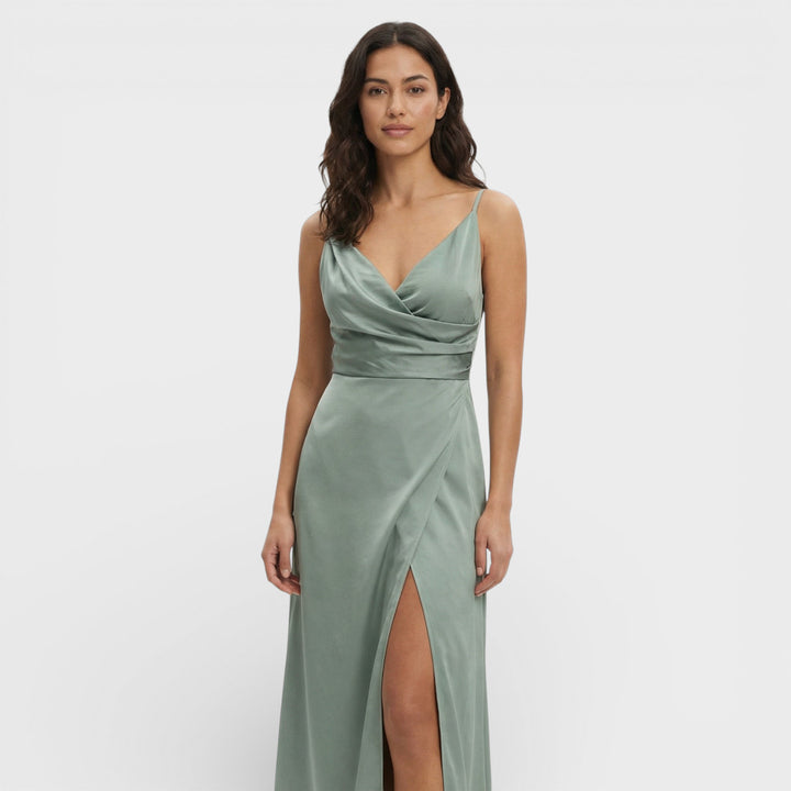 Vestido Maxi Cruzado Con Abertura