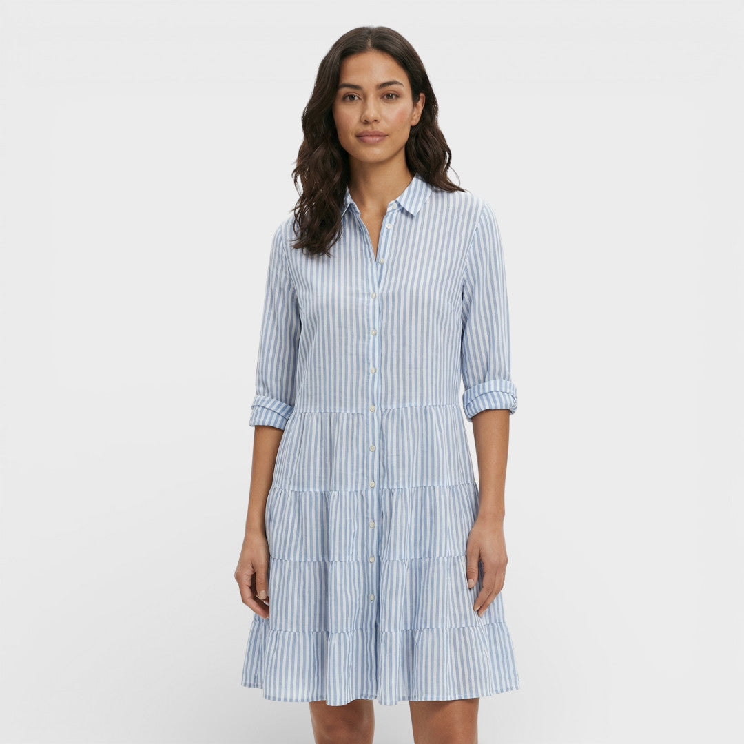 Vestido Midi Rayas Mujer Fluido