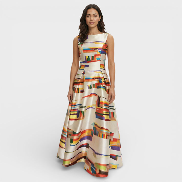 Vestido Maxi Estampado Geométrico Mujer