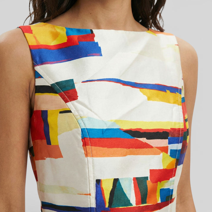 Vestido Maxi Estampado Geométrico Mujer