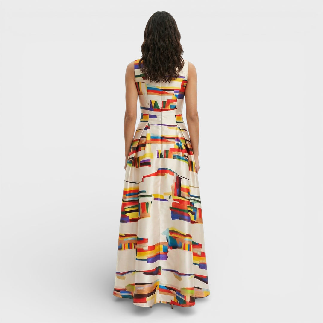 Vestido Maxi Estampado Geométrico Mujer