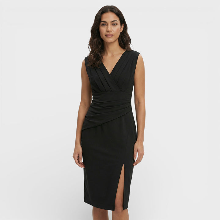 Vestido Midi Escote Pico Abertura