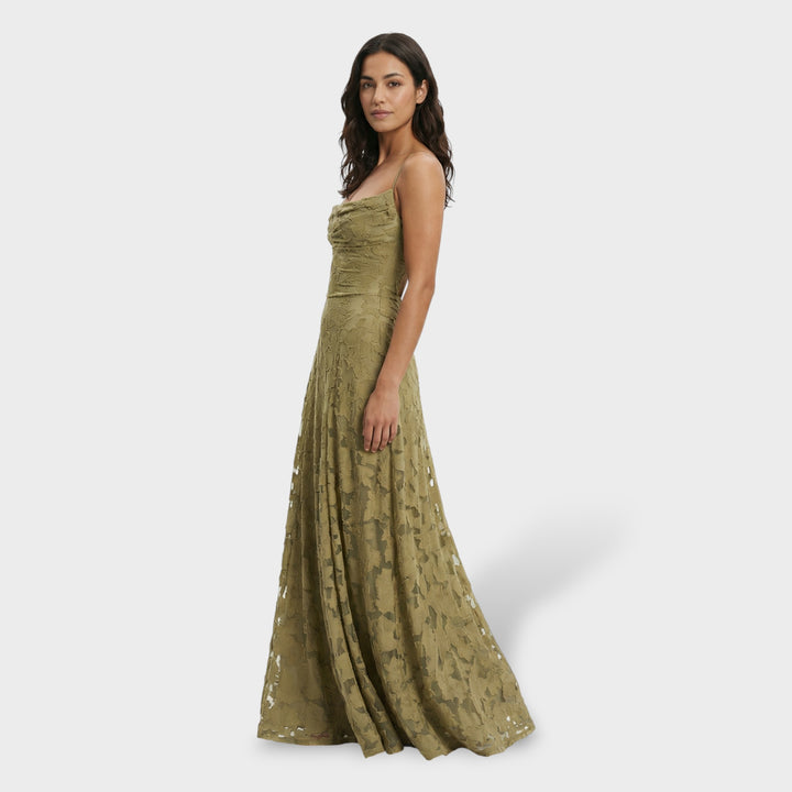 Vestido Fiesta Largo Espalda Abierta Floral