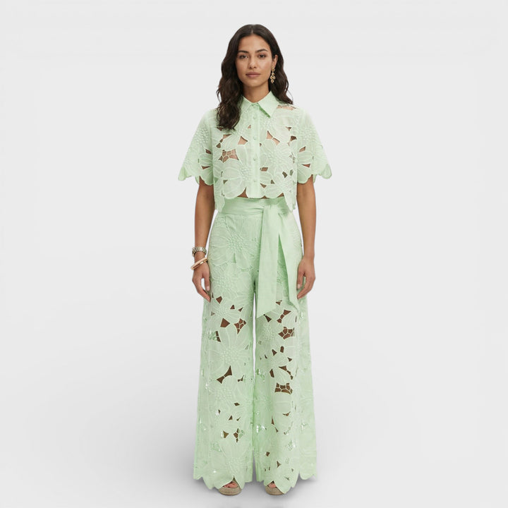 Conjunto Elegante Mujer Camisa Pantalón