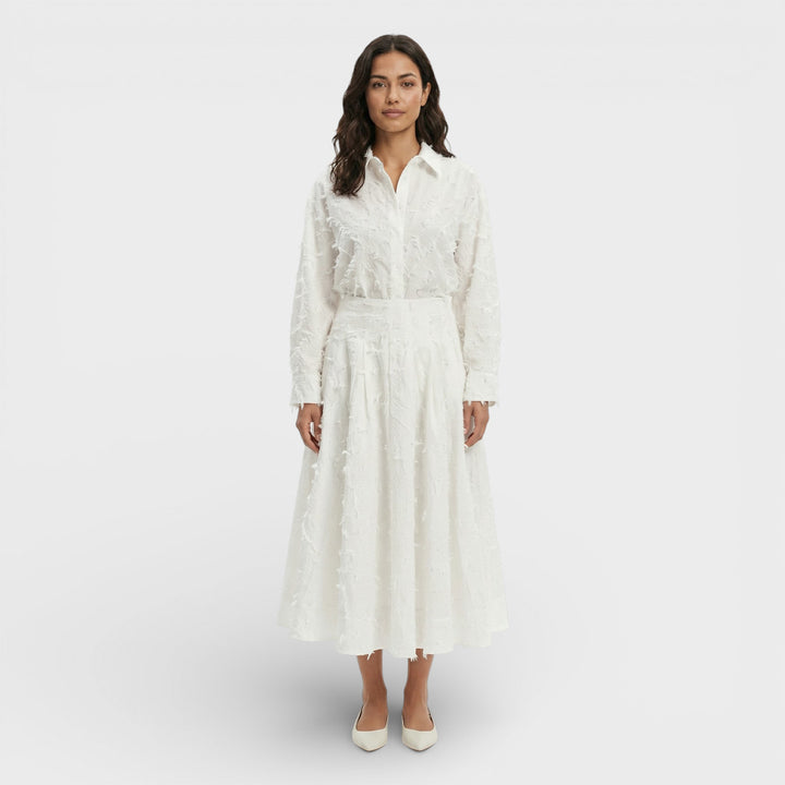 Conjunto Blanco Mujer Camisa Falda