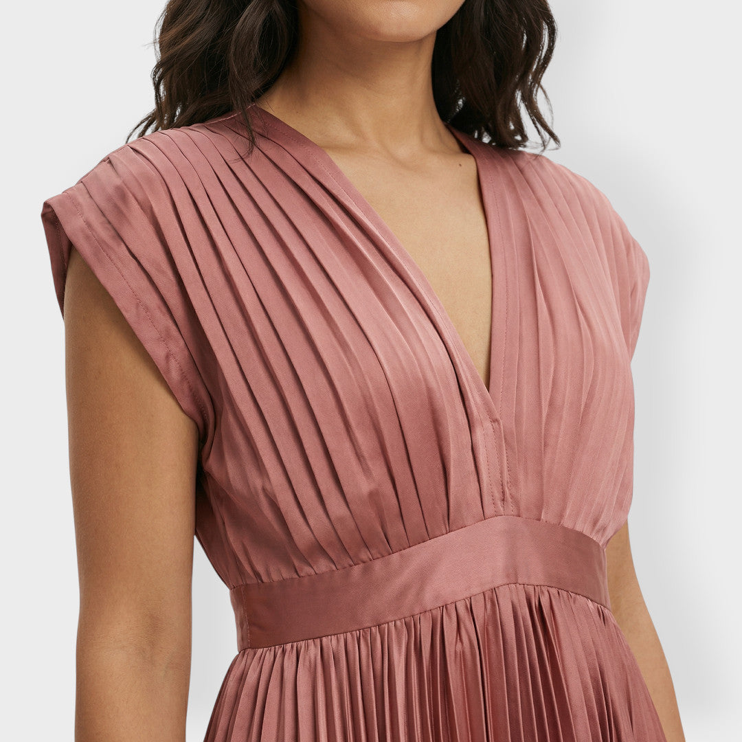 Vestido Largo Plisado Mujer Elegante