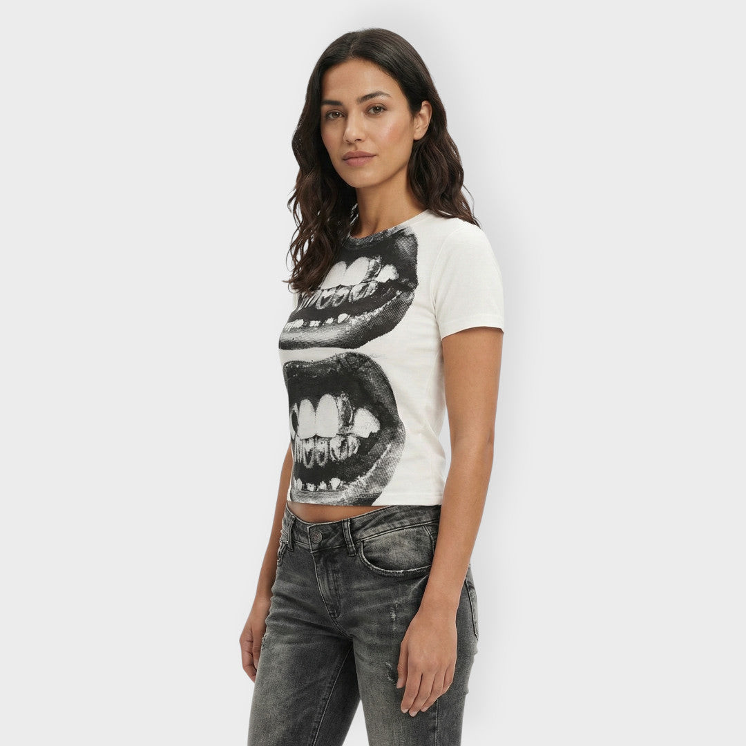 Camiseta Estampada Mujer Manga Corta