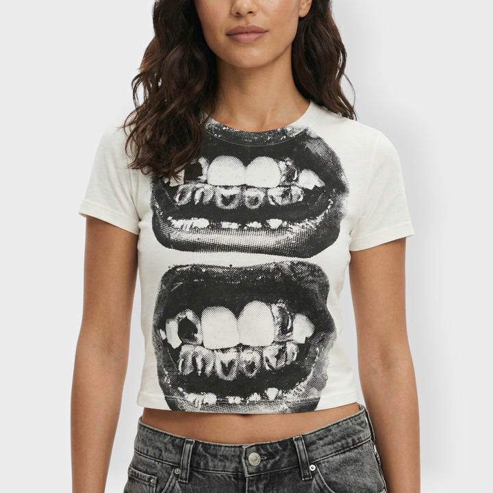 Camiseta Estampada Mujer Manga Corta