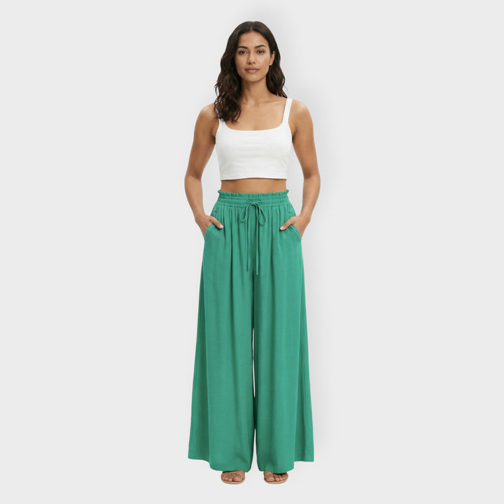 Pantalones Anchos Mujer Cintura Elástica