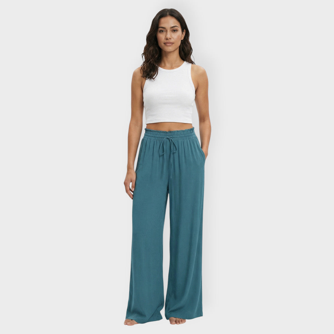 Pantalones Anchos Mujer Cintura Elástica