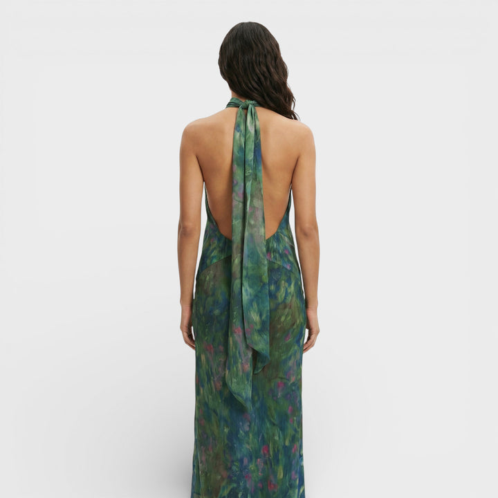 Vestido Largo Fiesta Estampado Artístico