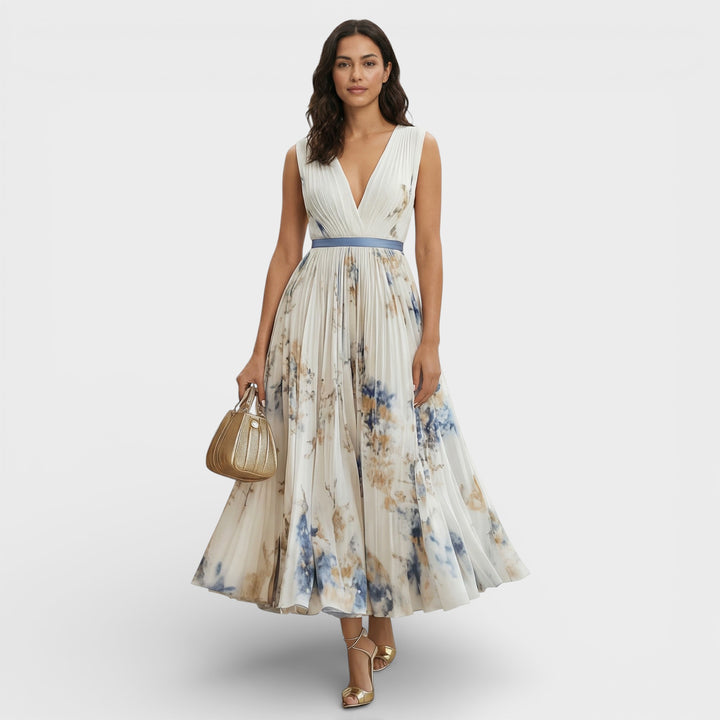 Vestido Largo Floral Ceremonia Elegante