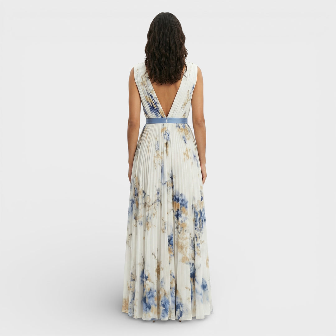 Vestido Largo Floral Ceremonia Elegante