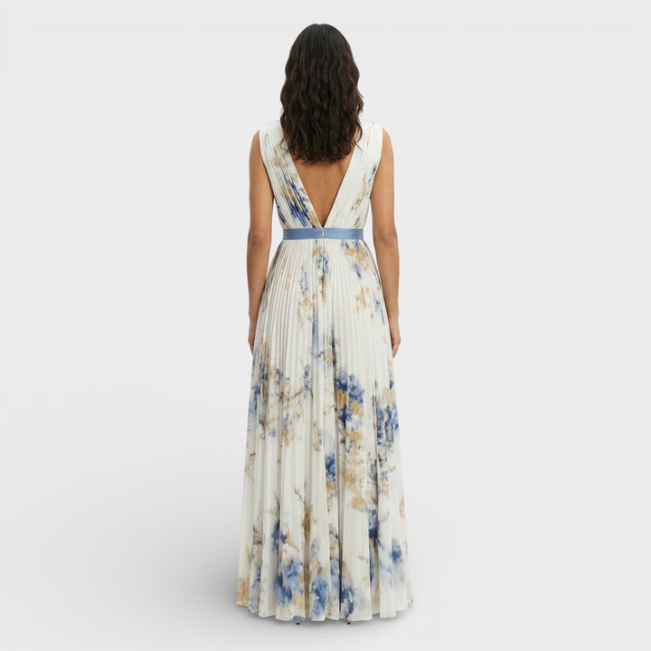 Vestido Largo Floral Ceremonia Elegante